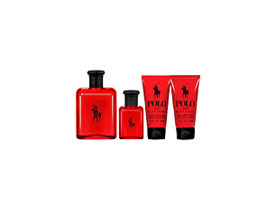 PERFUME POLO RED VARON EDT 125 ML / 40 ML / SHOWER GEL 50 ML  / AFTER SHAVE BALM 50 ML ESTUCHE