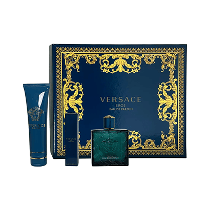 Perfume Eros Versace Varon Edp 100 Ml / 10 Ml / Shower Gel 150 Ml Estuche