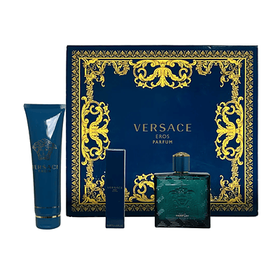 Perfume Eros Parfum Versace Hombre Parfum 100 Ml / 10 Ml / Shower Gel 150 Ml Estuche