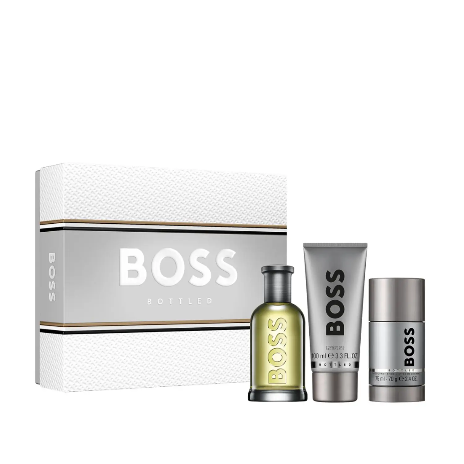 PERFUME BOSS BOTTLED VARON EDT 100 ML /  DEO STICK 70 GRS / SHOWER GEL 100 ML ESTUCHE