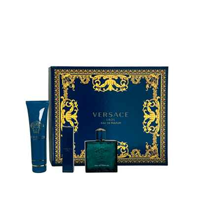 Perfume Eros Versace Varon Edp 100 Ml / 10 Ml / Shower Gel 150 Ml Estuche