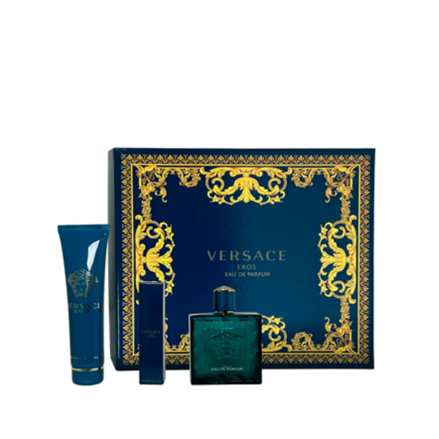 Perfume Eros Versace Varon Edp 100 ml / 10 ml / Shower Gel 150 ml Estuche