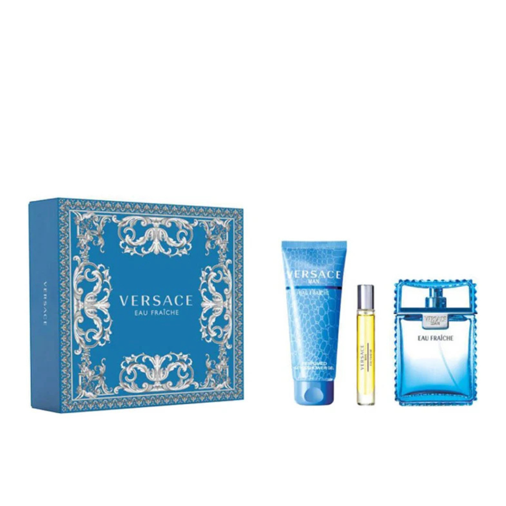 Perfume Versace Eau Fraiche Varon Edt 100 ml / 10 ml / Shower Gel 150 ml Estuche