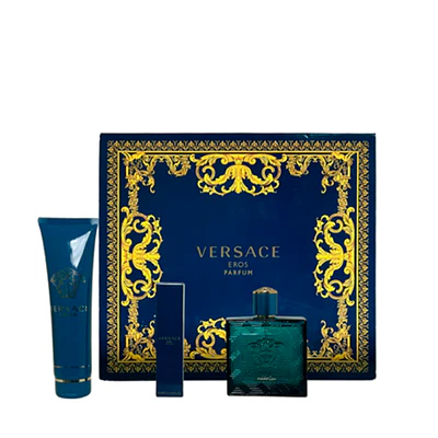 Perfume Eros Parfum Versace Hombre Parfum 100 Ml / 10 Ml / Shower Gel 150 Ml Estuche