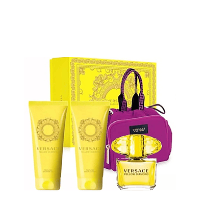 Perfume Versace Yellow Diamond Dama Edt 90 Ml / Body Lotion 100 Ml / Shower Gel 100 Ml / Bolso Estuche