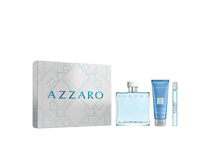 Perfume Azzaro Chrome Varon Edt 100 ml / 10 ml / Hair & Body Shampoo 75 ml Estuche