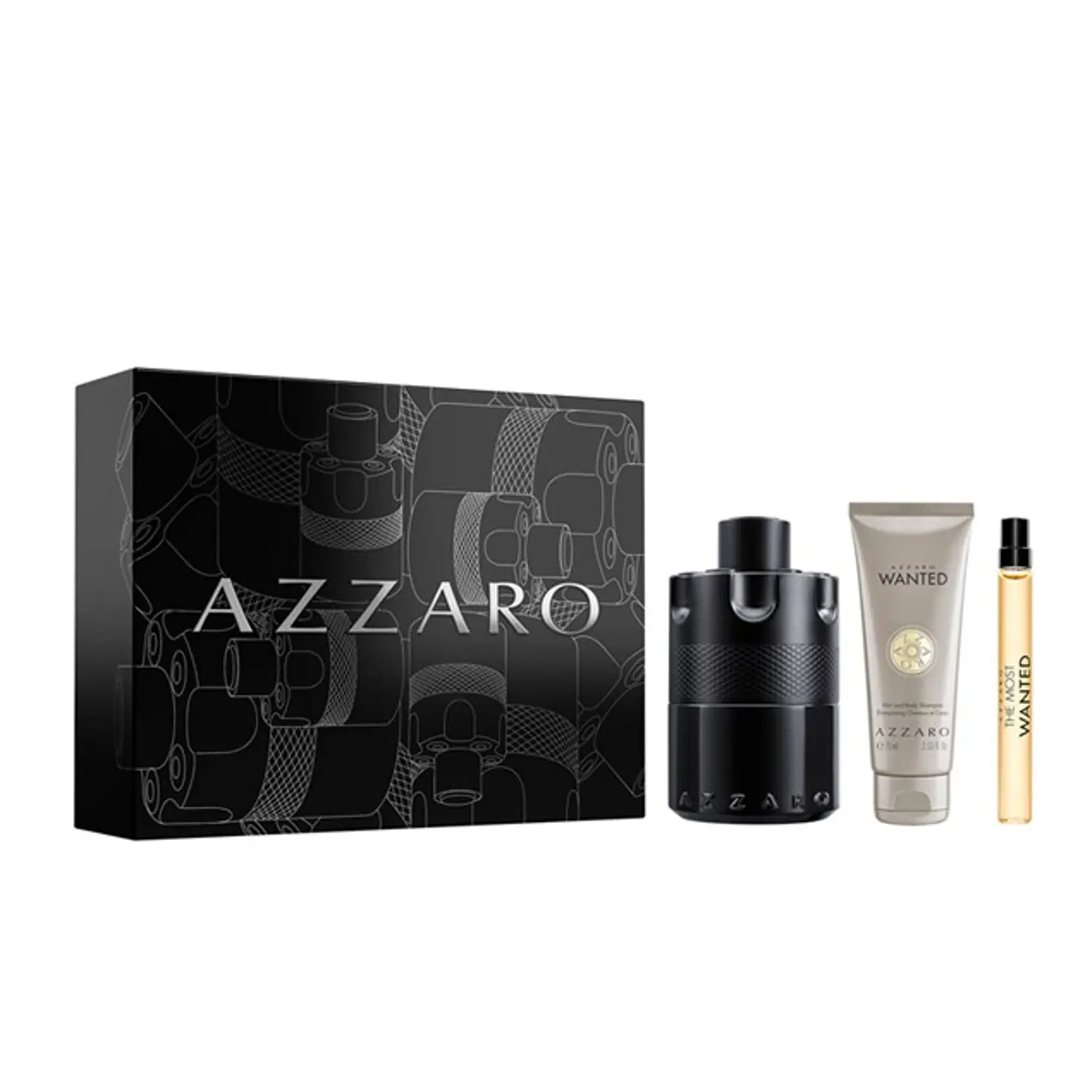 PERFUME AZZARO THE MOST WANTED VARON EDP INTENSE 100 ML / 10 ML / SHAMPOO 75 ML ESTUCHE