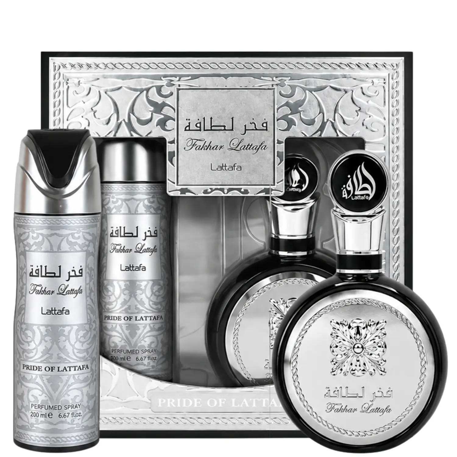 PERFUME LATTAFA FAKHAR HOMBRE EDP 100 ML / PERFUME SPRAY 200 ML ESTUCHE