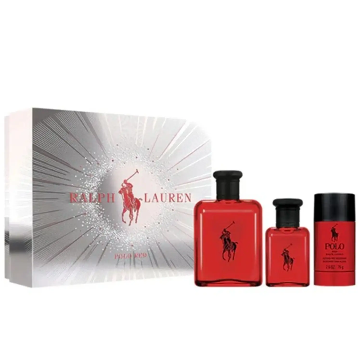 PERFUME POLO RED VARON EDT 125 ML / 40 ML / DESODORANTE 75 ML ESTUCHE