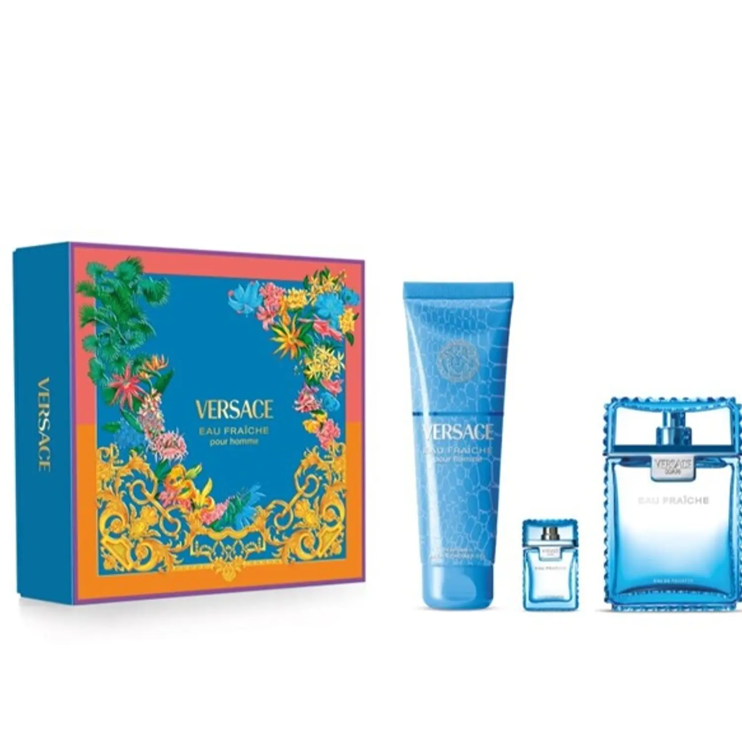 PERFUME VERSACE EAU FRAICHE VARON EDT 100 ML / 5 ML / SHOWER GEL 150 ML ESTUCHE
