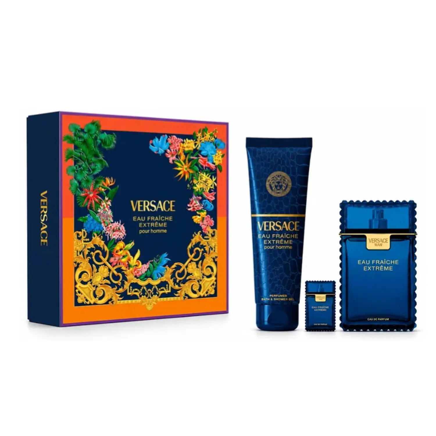 PERFUME VERSACE EAU FRAICHE EXTREME VARON EDP 100 ML / 5 ML / SHOWER GEL 150 ML ESTUCHE