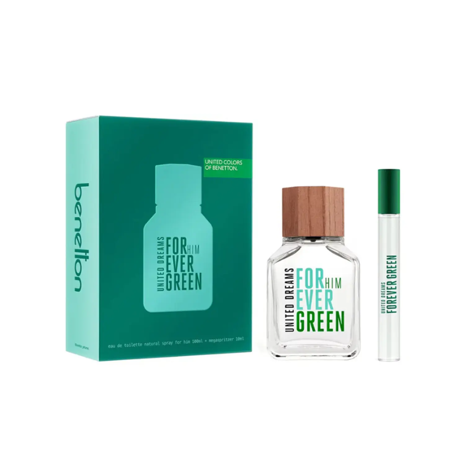 PERFUME BENETTON UNITED COLORS FOREVER GREEN VARON EDT 100 ML / 10 ML ESTUCHE 