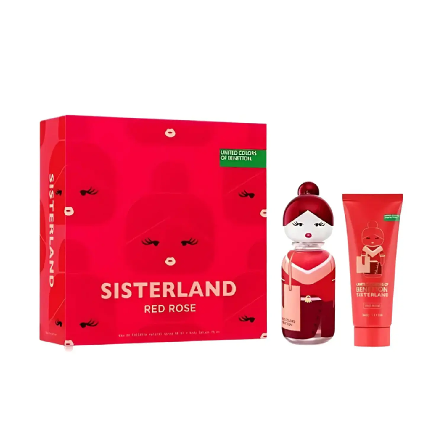 PERFUME BENETTON UNITED COLORS SISTERLAND RED ROSE DAMA EDT 80 ML / BODY LOTION 75 ML ESTUCHE