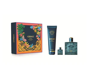 PERFUME EROS PARFUM VERSACE HOMBRE PARFUM 100 ML / 5 ML / SHOWER GEL 150 ML ESTUCHE
