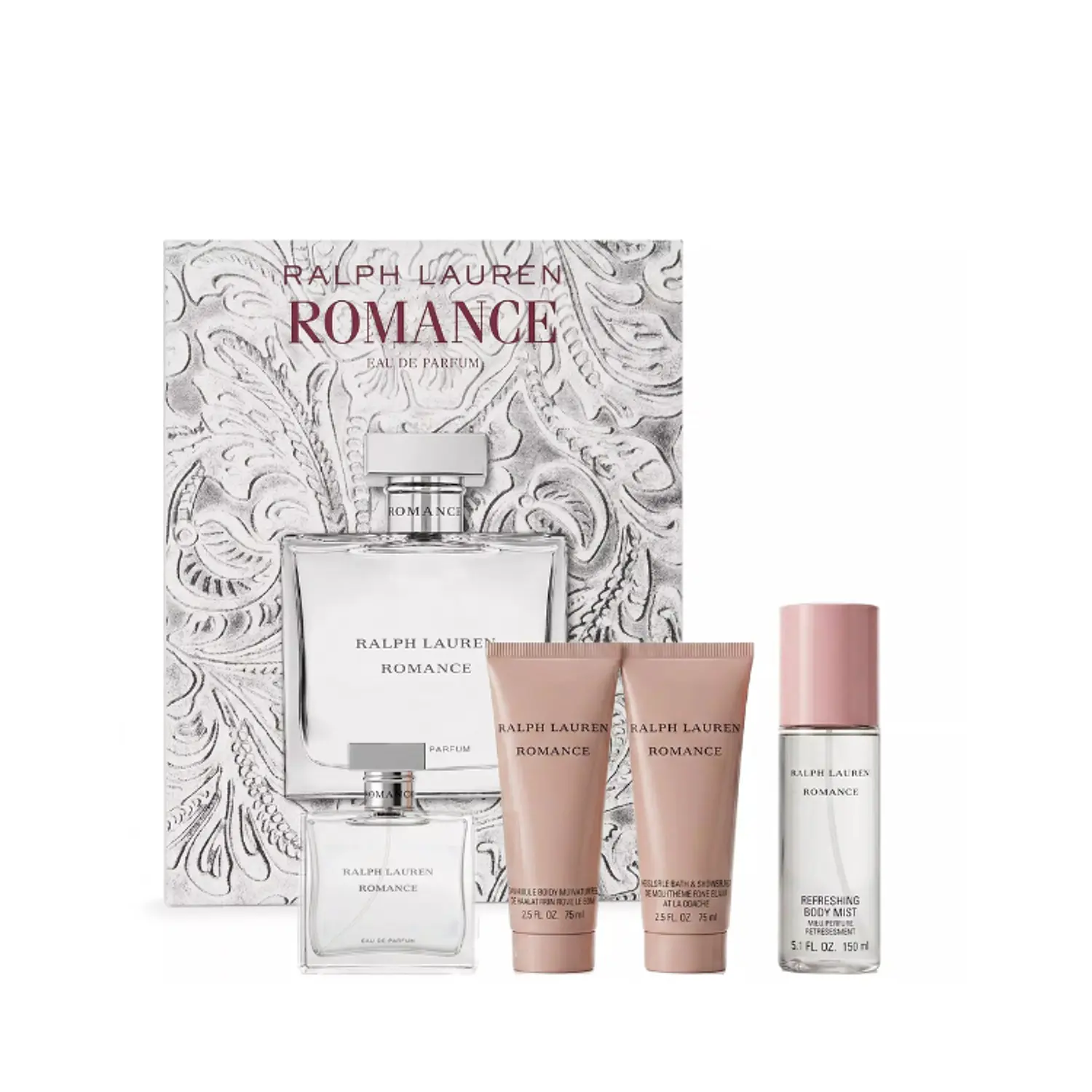 PERFUME ROMANCE DAMA EDP 100 ML / SHOWER GEL 75 ML / BODY LOTION 75 ML / BODY MIST 150 ML ESTUCHE