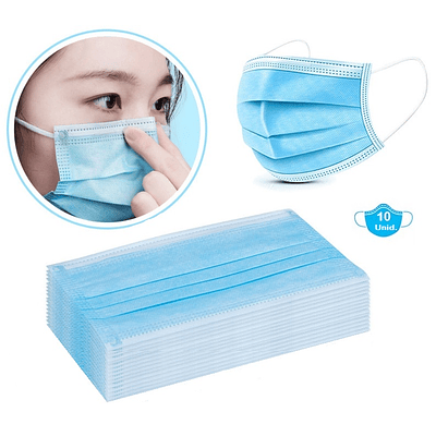 Pack Mascarillas Non Medical 3 Pliegues 10 Unidades