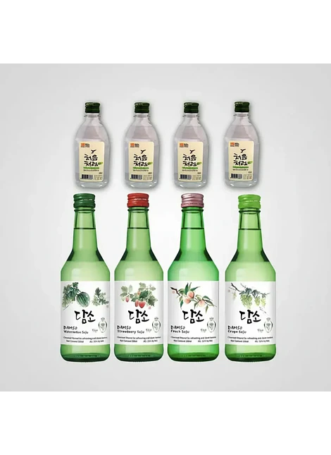 8 Soju (4 sabores 330 ml + 4 originales 200ml)