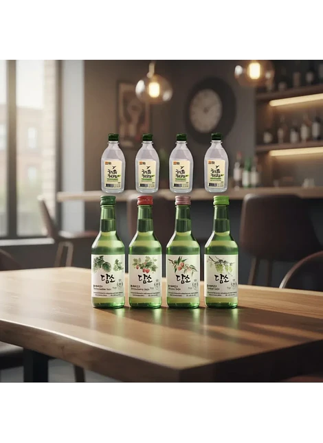 8 Soju (4 sabores 330 ml + 4 originales 200ml)