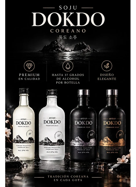 Dokdo Soju Premiun 27° grados