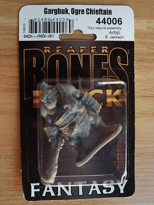 Garghuk Ogre Chieftain Reaper Black Miniatura Dungeons & Dra