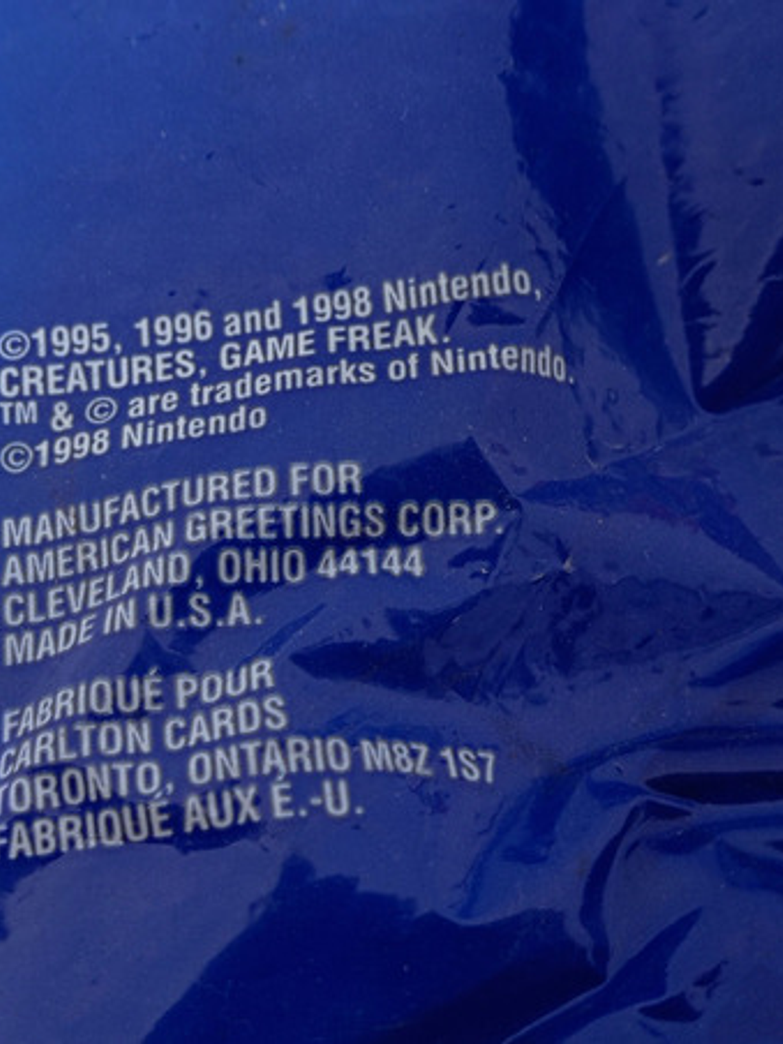 Set 3 Piezas Confeti Pokemon 1998 Nintendo 3