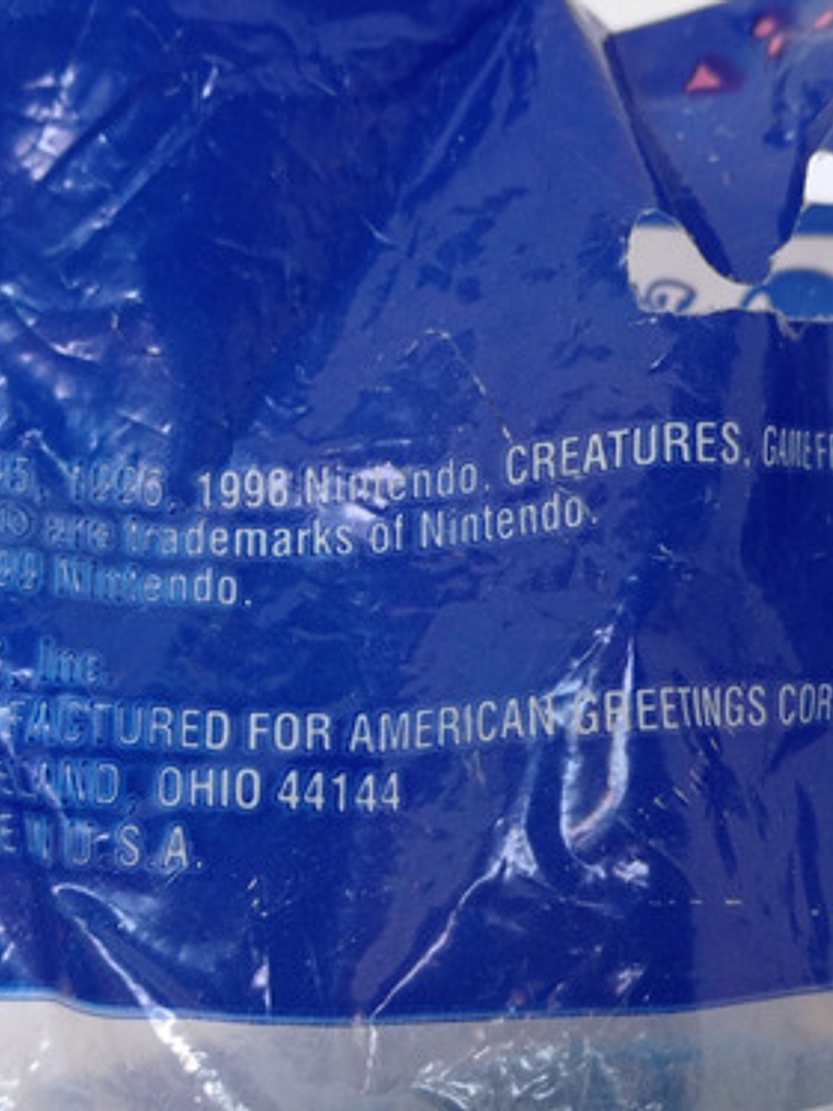 Set 3 Piezas Confeti Pokemon 1998 Nintendo 4