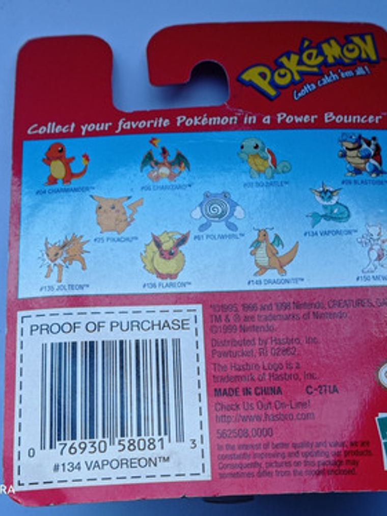 Vaporeon Power Bouncer 1999 Hasbro Pokemon Nintendo 4