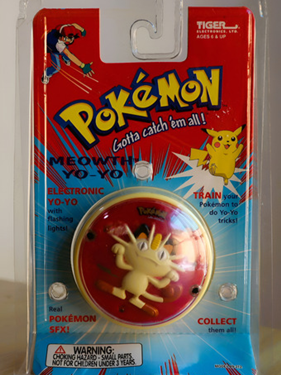 Meowth Yo-yo Electrónico 1998 Pokemon Tiger Hasbro Nintendo 1