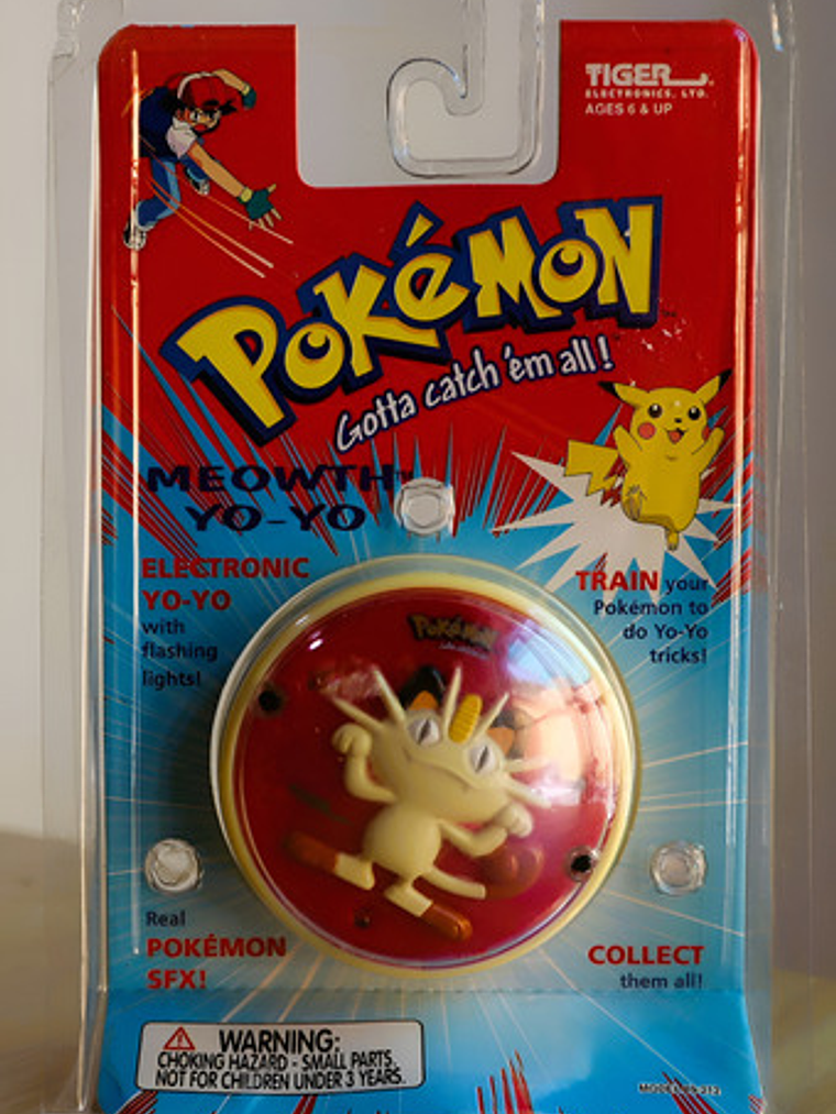 Meowth Yo-yo Electrónico 1998 Pokemon Tiger Hasbro Nintendo 1