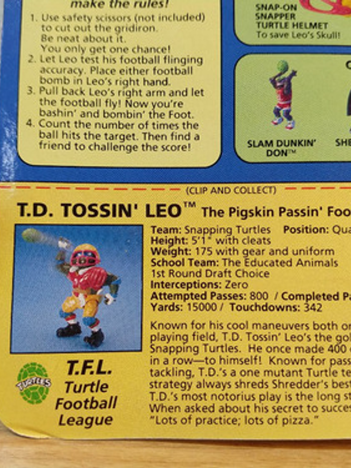 T.d. Tossin Leo 1991 Tmnt ! Leonardo Sewer Sports 90s Ninja 10
