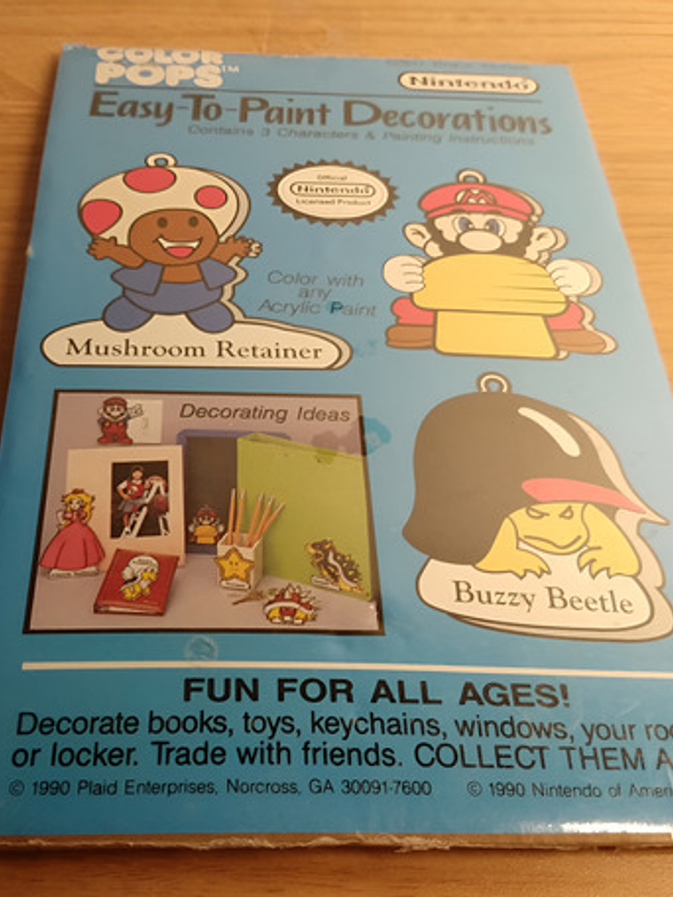 Mario Bros Figuras Adornos Para Pintar 1990 Nintendo 1