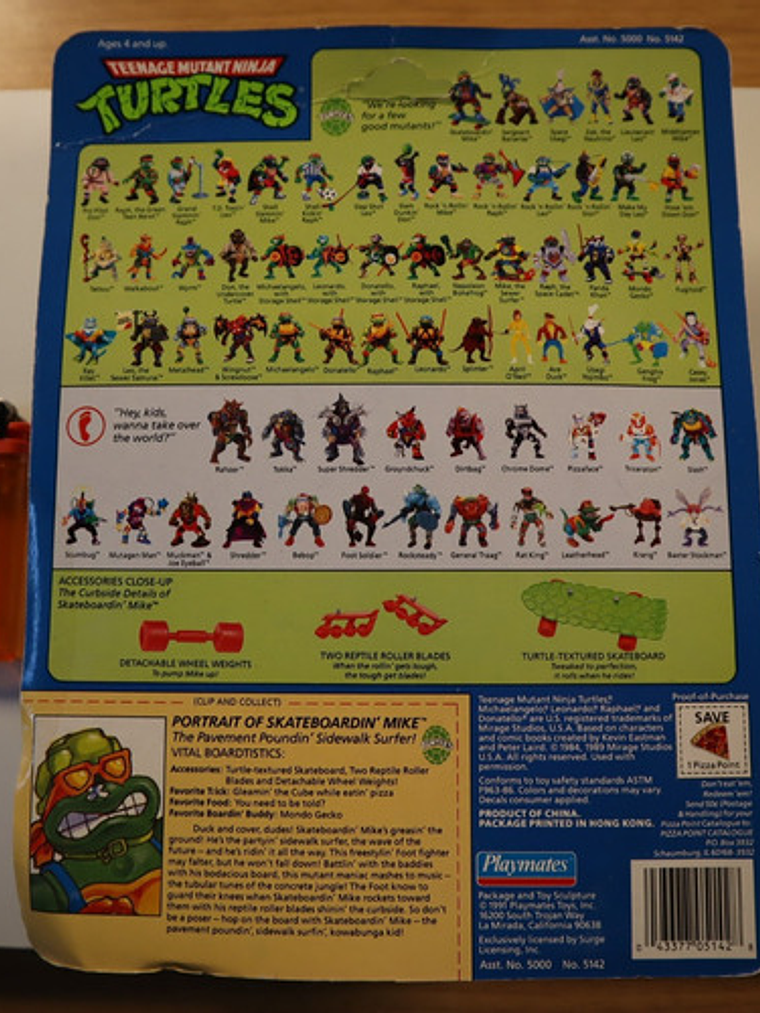 Skateboardin Mike 1991 Tmnt ! Michelangelo 90s Ninja 4