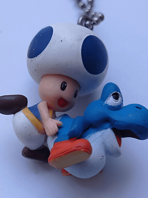 Toad W/ Baby Blue Yoshi Charm 2013 Tomy Nintendo Mario Bros