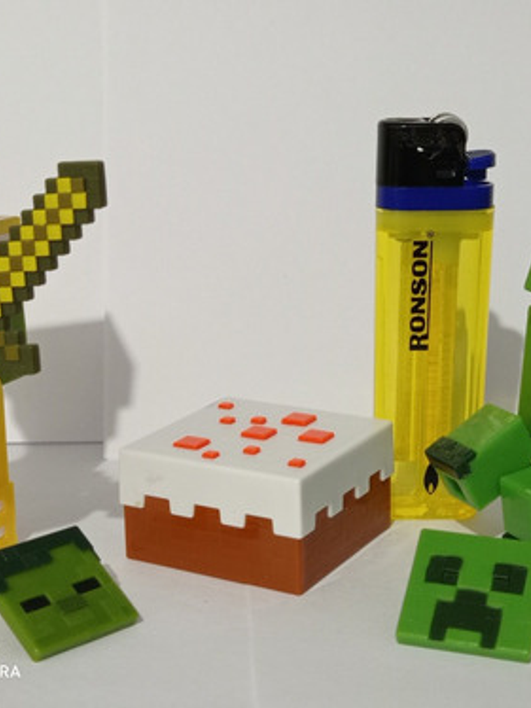 Figura Minecraft - Gold Armor Zombie + Creeper Mattel 2