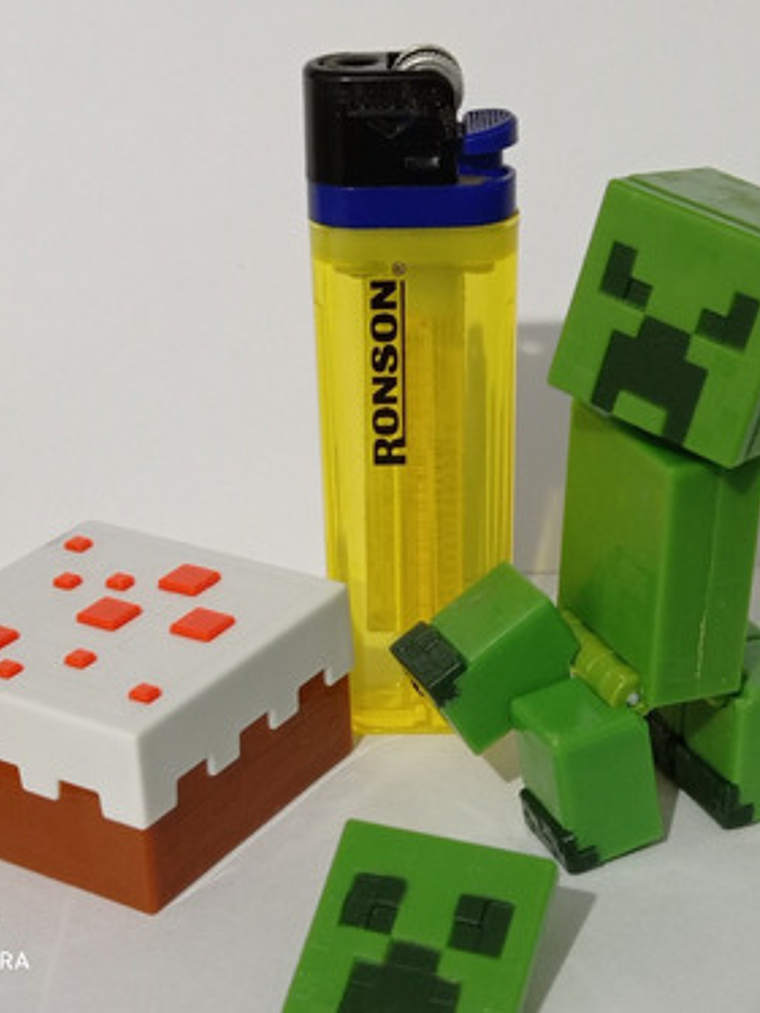 Figura Minecraft - Gold Armor Zombie + Creeper Mattel 5
