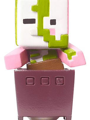 Figura Minecraft Pigman In Minecart Mini Mattel