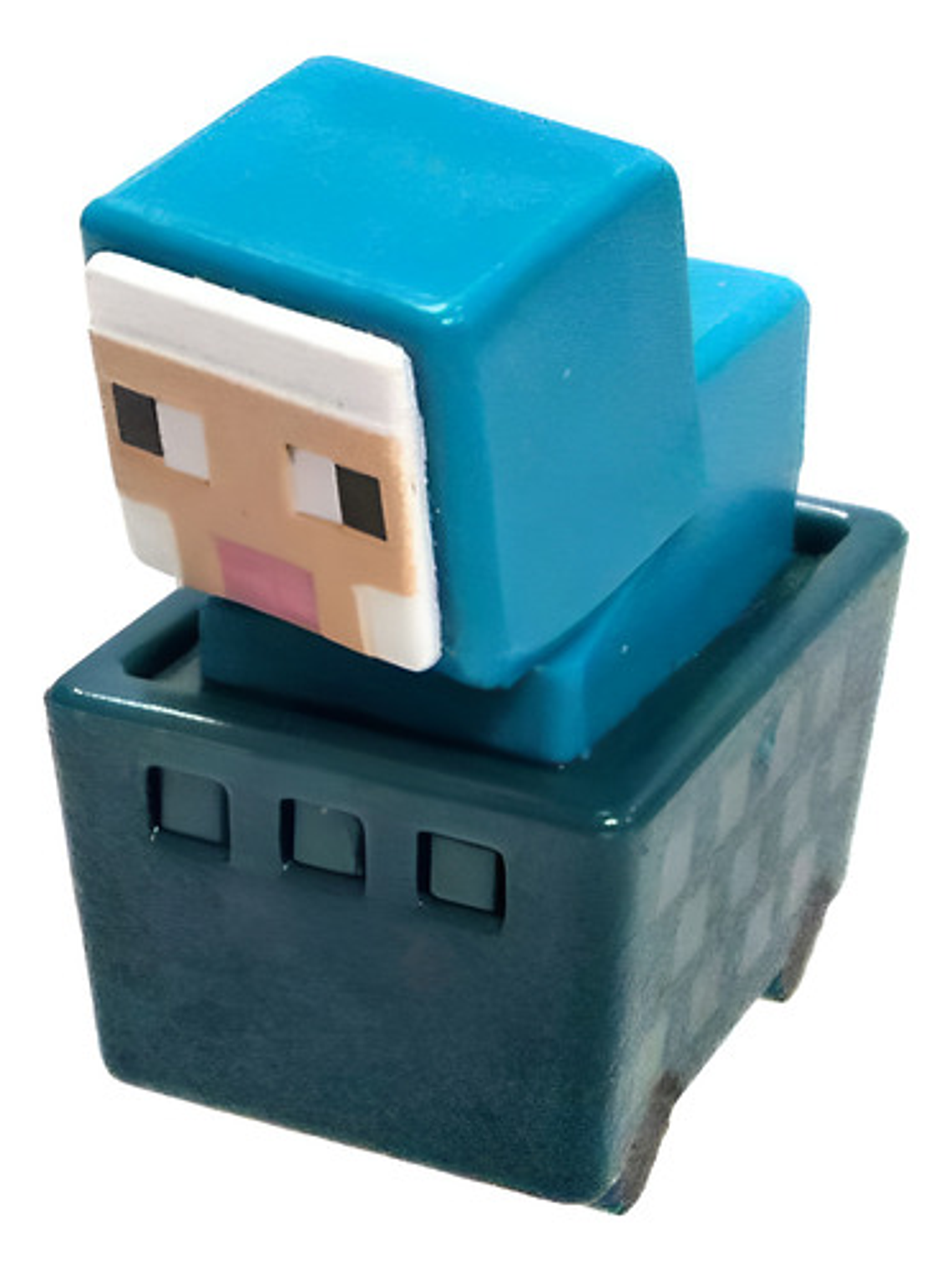 Figura Minecraft - Blue Sheep In Cart - Mini Mattel 1