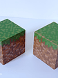 Figuras 2 Cubos Pasto Minecraft Grass Cubes - Miniatura 1