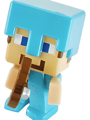 Figura Minecraft Steve With Diamond Armor +bow Mini Mattel