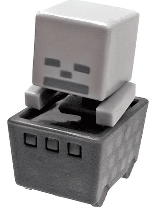 Figura Minecraft - Skeleton In Minecart (ball) - Mini Mattel
