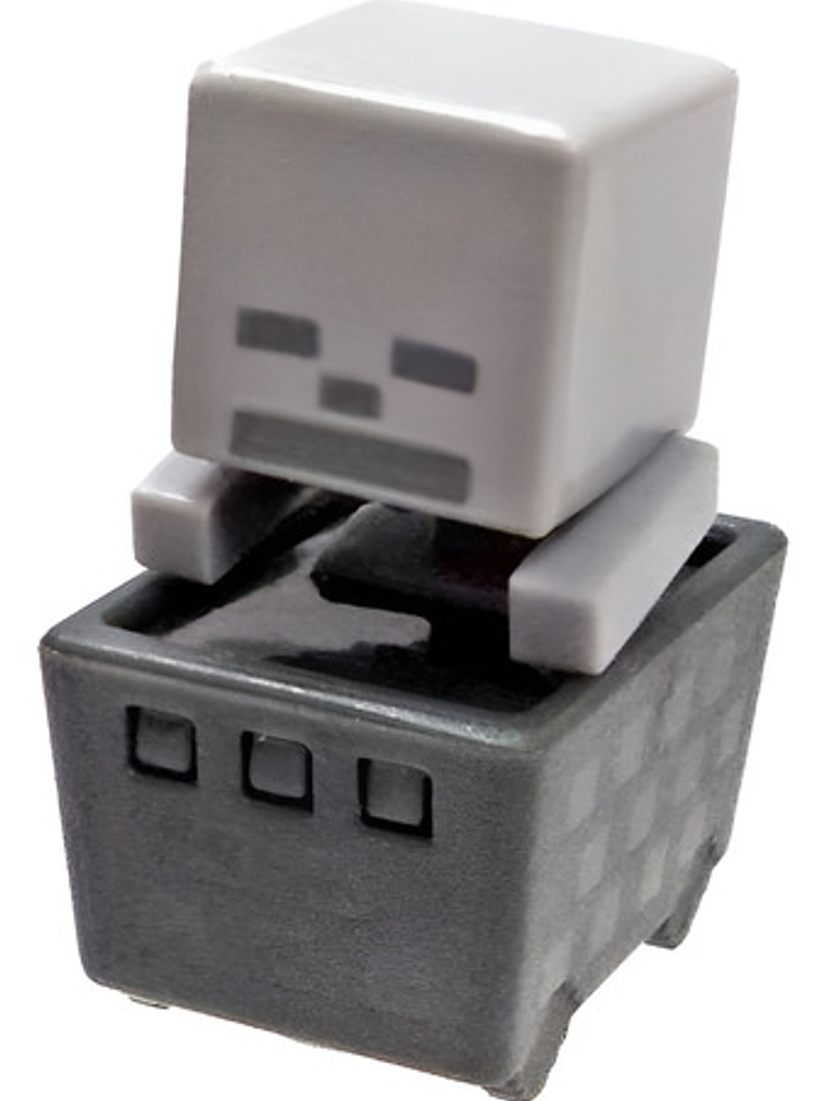 Figura Minecraft - Skeleton In Minecart (ball) - Mini Mattel 1