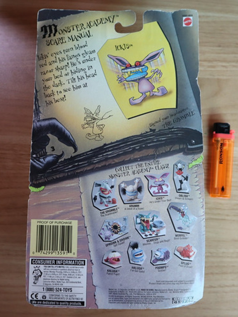 Ickis 1995 Mattel Real Monsters Nickelodeon Monstruos Verdad 6