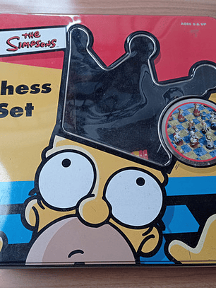 Tablero Set Ajedrez Simpsons 2000 Caja Metal