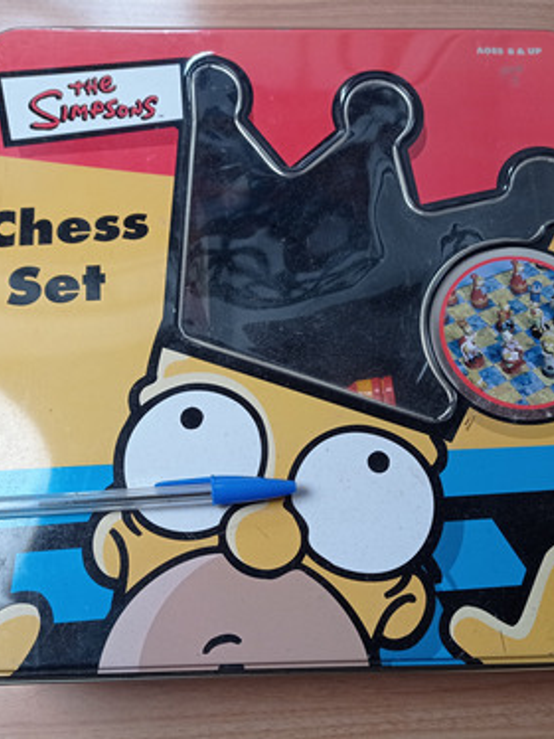 Tablero Set Ajedrez Simpsons 2000 Caja Metal 3