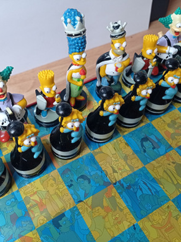 Tablero Set Ajedrez Simpsons 2000 Caja Metal 8