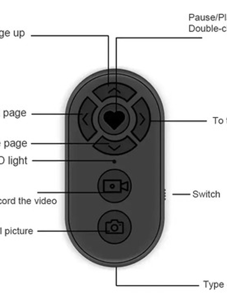 Disparador Control Remoto Bluetooth 7 Botones Selfie 2