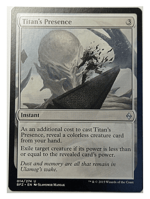 Carta Magic Titan's Presence [zendikar] Mtg Instant