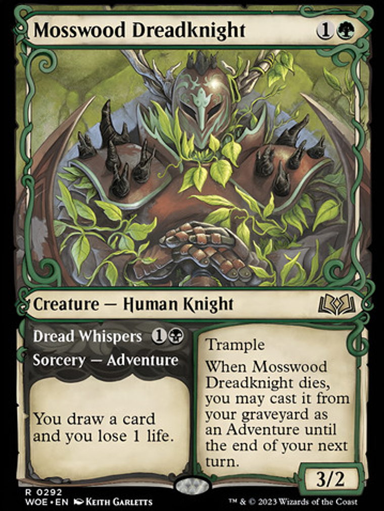 Carta Magic Mosswood Dreadknight (showcase) Foil [woe] Mtg M 1