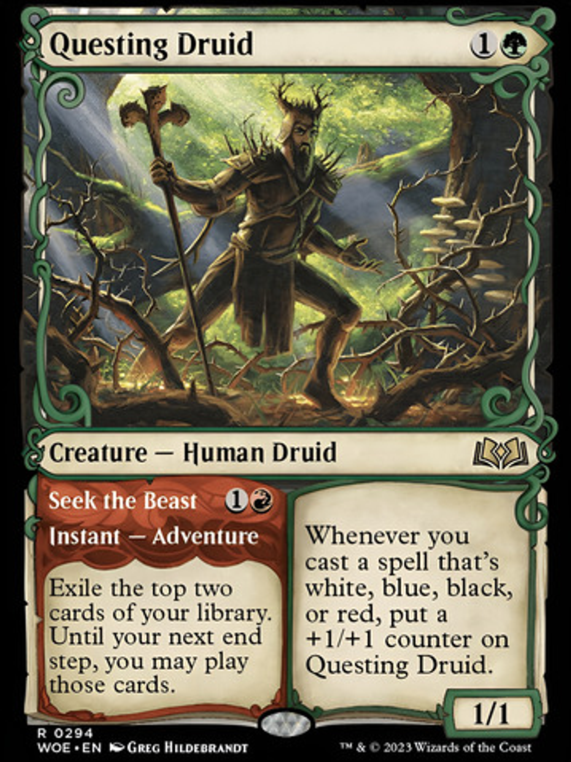 Carta Magic Questing Druid (showcase) Foil [woe] Mtg Questin 1