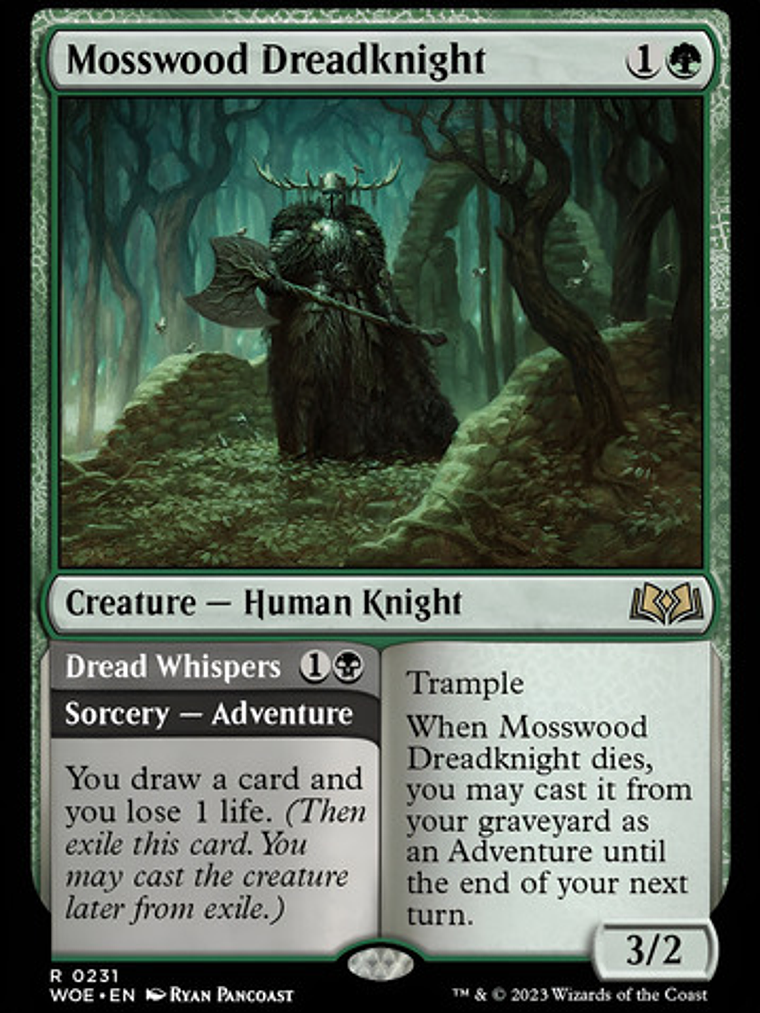 Carta Magic Mosswood Dreadknight Foil [woe] Mtg Mosswood Dre 1